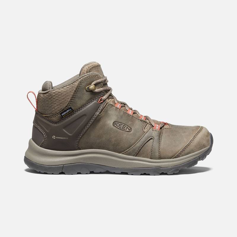 Keen Terradora II Leather Waterproof Wanderstiefel Damen DE-08675 Brindle/Redwood - Keen Damenschuhe